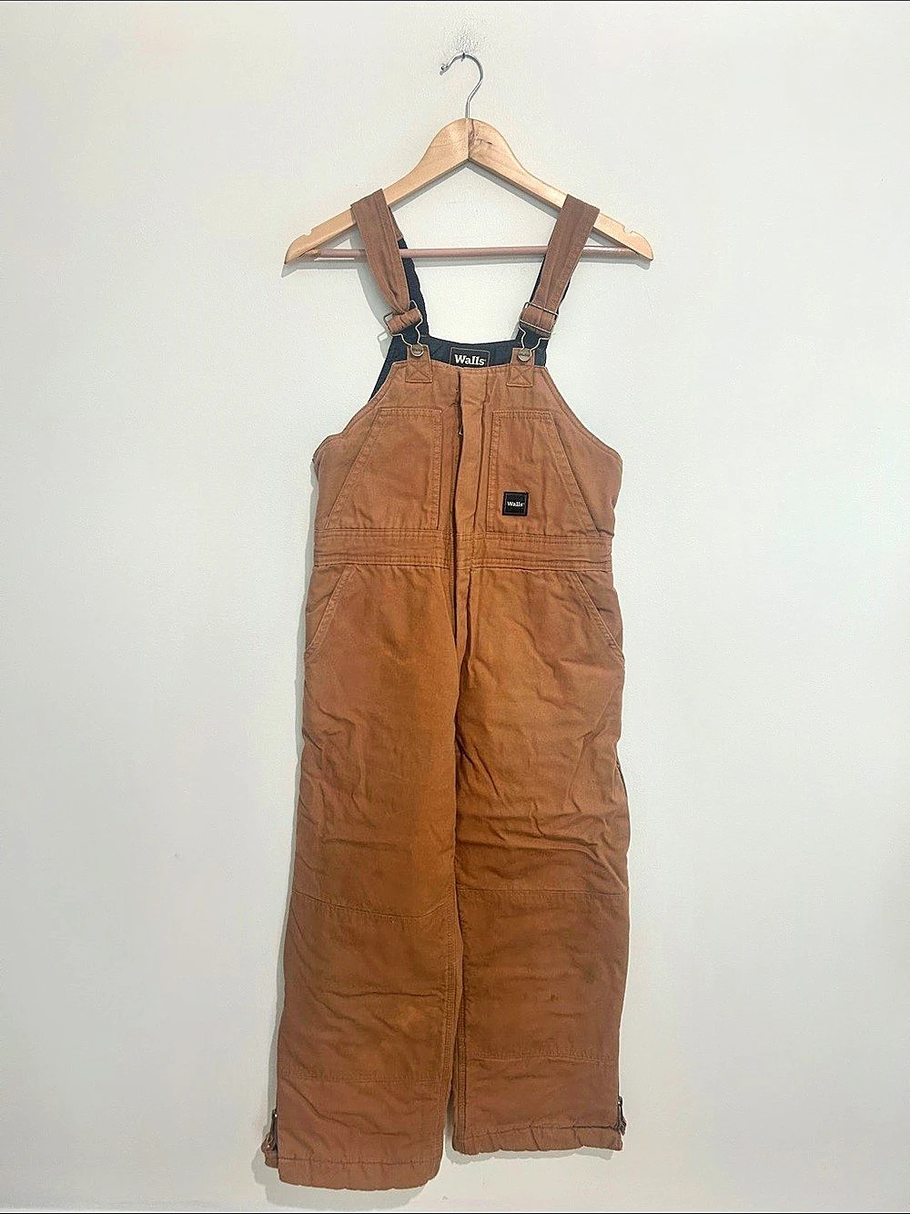 Walls Tough Wear Insulated Duck Bib Overalls Brown XL